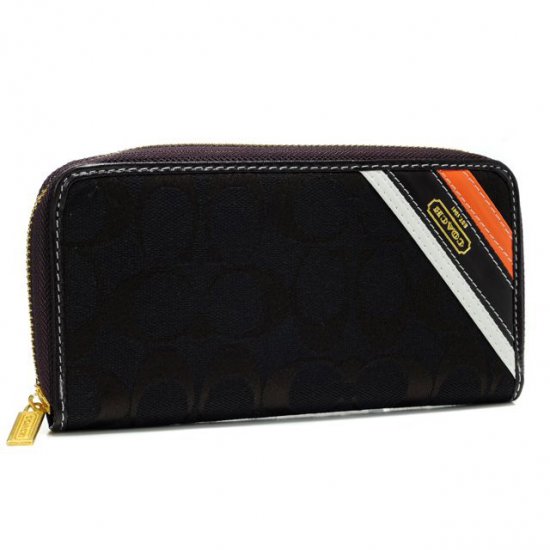 Coach Legacy Stripe In Signature Large Coffee Wallets AHG | Women - Click Image to Close